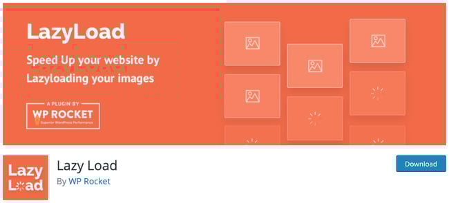plugin download page for the wordpress lazy loading plugin lazy load by wp rocket