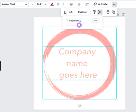 how to create a watermark on Canva step 3: watermark creation 