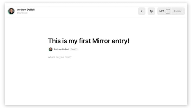 ブログ記事をNFTとしてミントして公開するオプションを備えたMirrorエディター