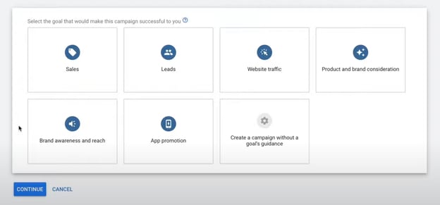 how to create youtube overlay ads: begin a new campaign in Google Ads