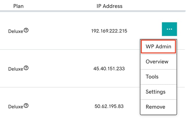 GoDaddy WordPress login