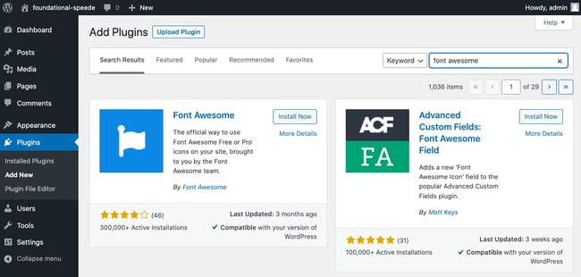 wordpress icons: Installing Font Awesome plugin to add icons to WordPress