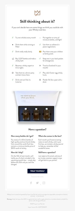 behavioral marketing, whiskey loot