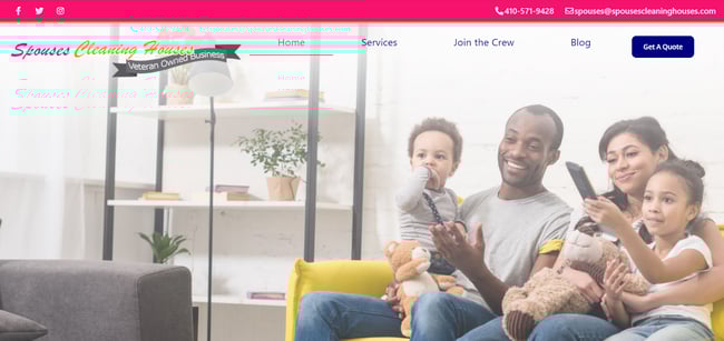 cleaning company websites, Spouses Cleaning Houses