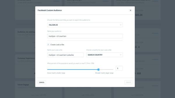 falcon.io audience segmentation tool demo