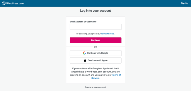 WordPress's default login page 