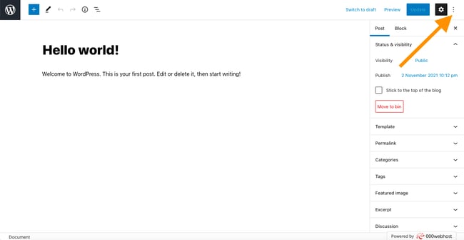 How to Use Custom Fields in WordPress: Click the Options icon