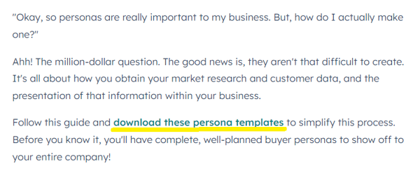example of a text link used to trigger an email capture form