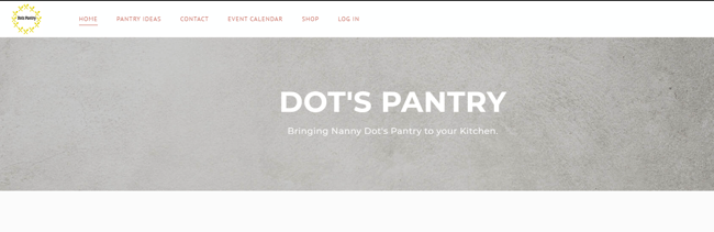 Weebly website example, Dots Pantry