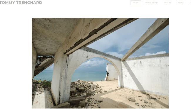 Weebly website example, Tommy Trenchard