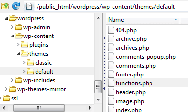how to change password in wordpress: a wordpress filesystem in filezilla