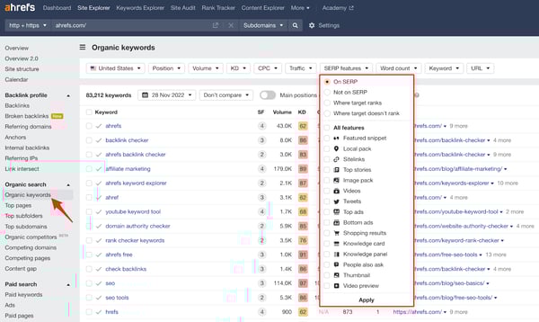 Ahrefs SEO tool