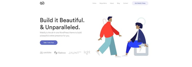 product page for the modern wordpress theme Webify