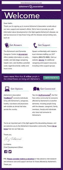 nonprofit newsletter examples, Alzheimers Association