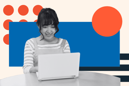 woman uses a recruitment website to find a job