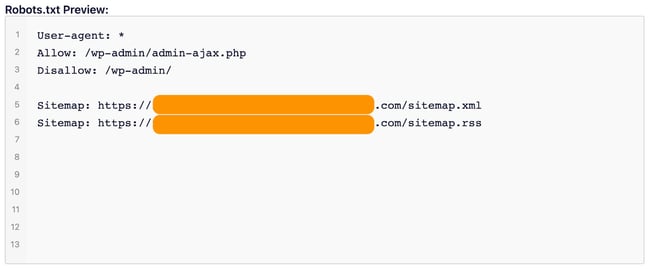 a preview of robots.txt in wordpress
