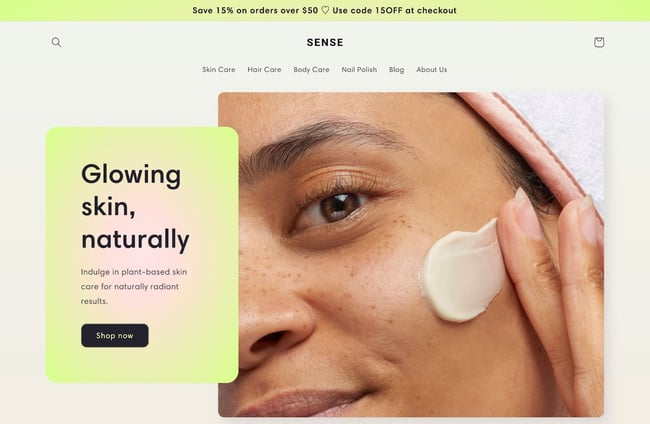 Shopify website themes, sense