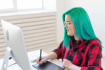 woman using svg css animation to add motion to a website