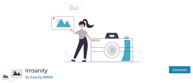 download page for the wordpress image optimization plugin imsanity