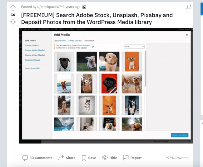 WordPress reddit communities, stock photos