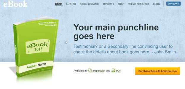author WordPress theme for ebooks