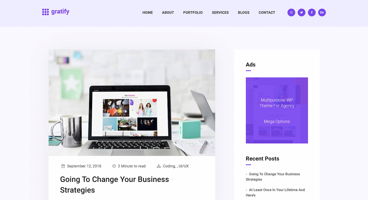 Gratify theme for WordPress community sites built with BuddyPress