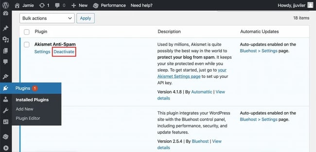 You can deactivate plugins to try to resolve HTTP error when uploading images in WordPress