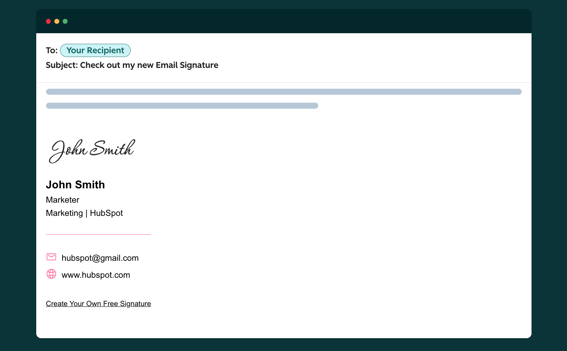 Beispiel einer handschriftlichen E-Mail-Signatur