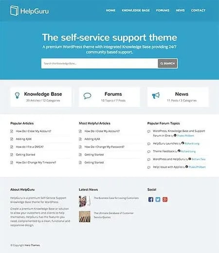 Great WordPress Forum Themes: HelpGuru