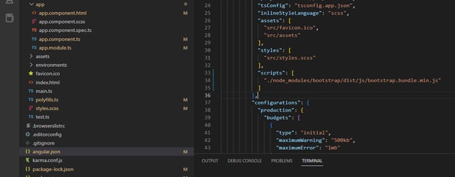 putting angular in the bootstrap code