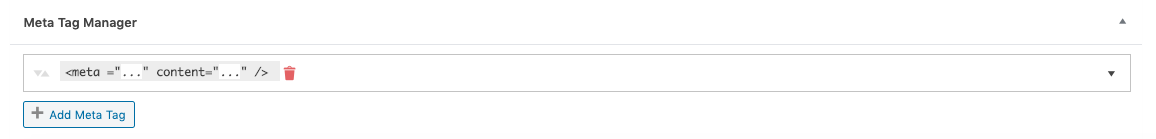 Meta Tag Manager meta box