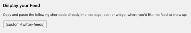 twitter feed for wordpress: the display options menu in the Custom Twitter Feeds twitter feed plugin