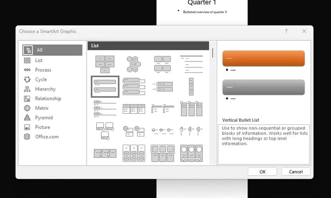 How to Create an Infographic in PowerPoint, Adding SmartArt to a PowerPoint Infographic design