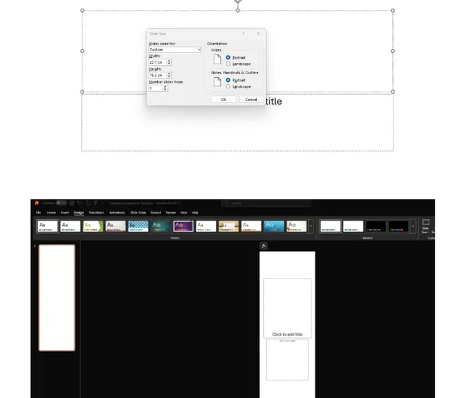 How to Create an Infographic in PowerPoint, Changing slide size and orientation on a PowerPoint Infographic design