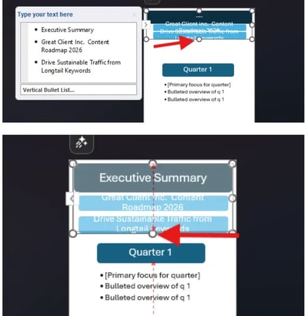 How to Create an Infographic in PowerPoint, Reformatting and resizing text for PowerPoint Infographic design