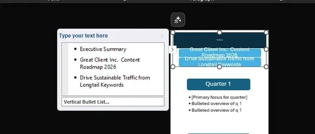 How to Create an Infographic in PowerPoint, customizing text for PowerPoint Infographic design