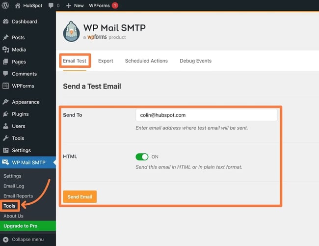 wordpress not sending email: wp mail 