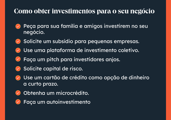 Como conseguir investimentos para o seu empreendimento