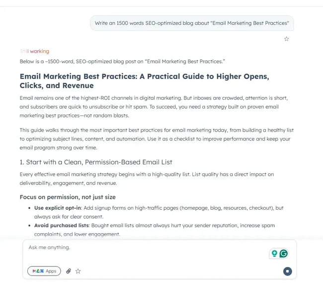 HubSpot Breeze AI Agent for content, enterprise SEO audit