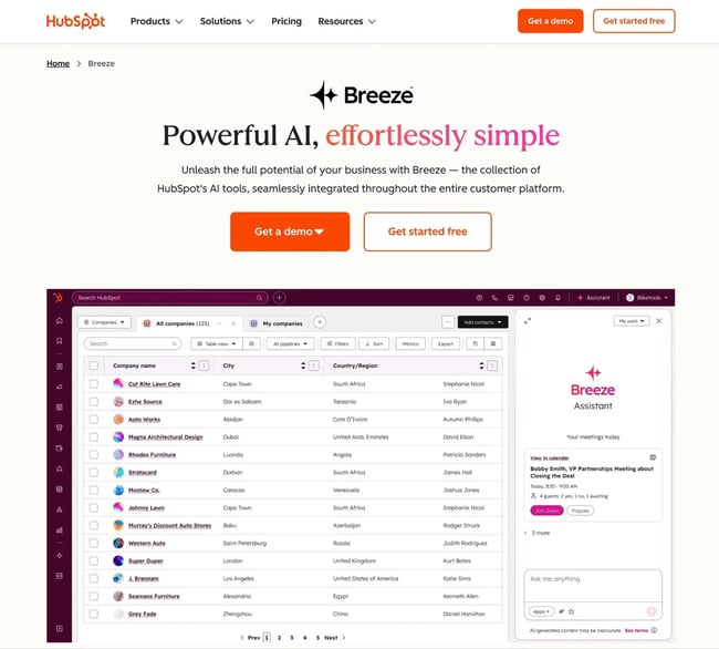 HubSpot Breeze AI tools