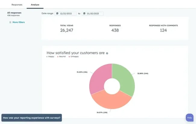 HubSpot customer feedback software