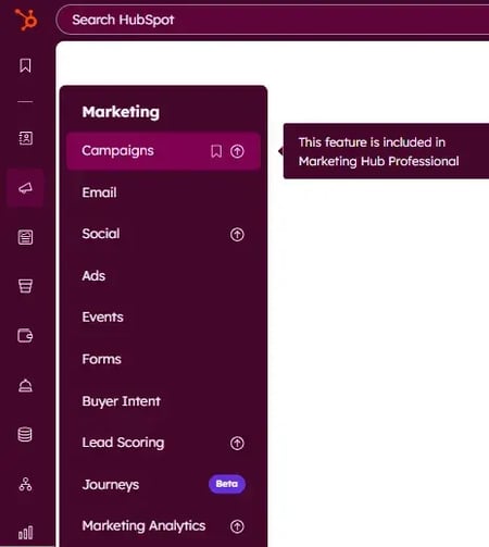 HubSpot marketing hub pricing features