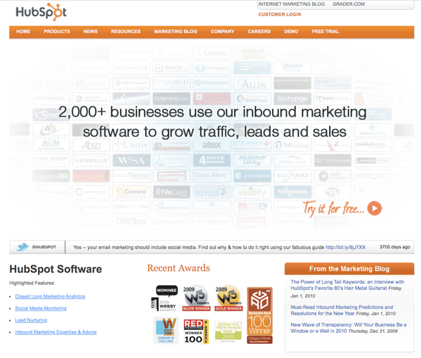 HubSpot website