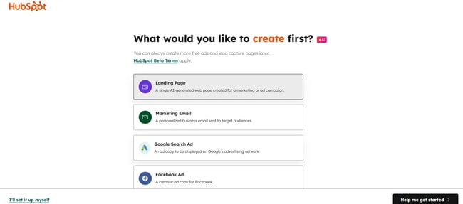 Hubspot AI-powered ad maker; AI automation examples