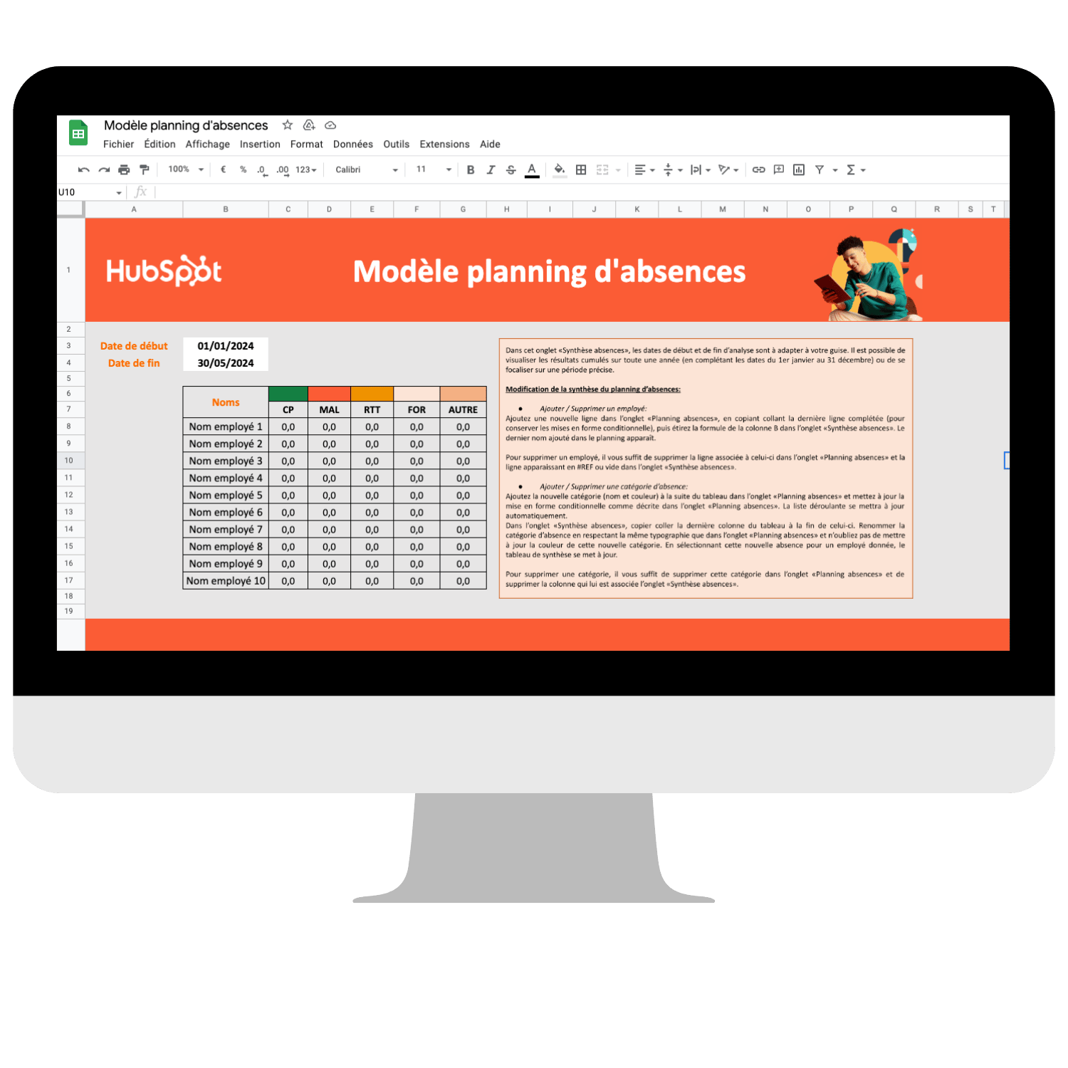 Modèles de planning d'absences