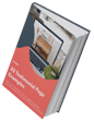 Open book mockup featuring a laptop displaying a testimonial page, with a bright red and gray cover design titled 