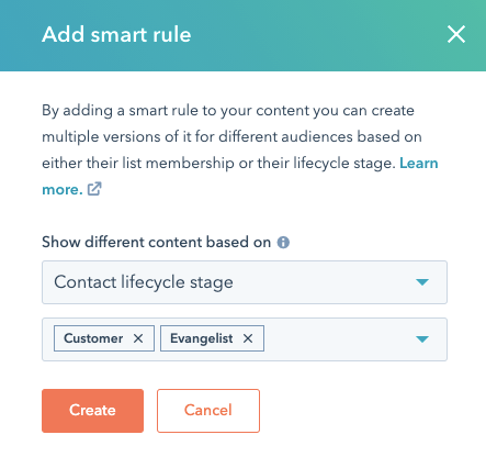 Create and manage smart content rules