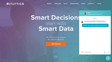 Website homepage for Biglytics featuring a blurred background of a person and bold text stating 