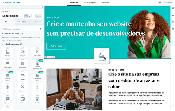 editor WYSIWYG da HubSpot 