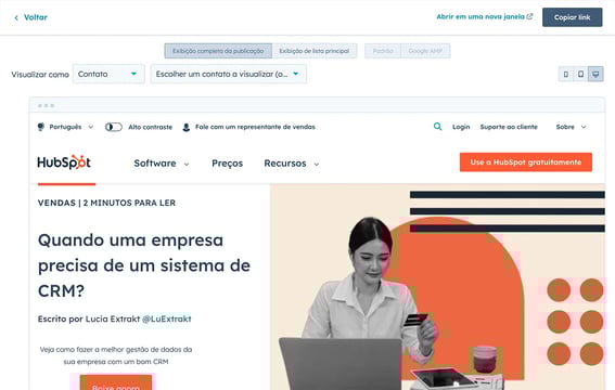 criador de blogs da HubSpot 